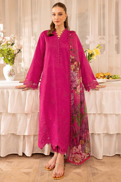 Fuchsia embroidered Pakistani 3-piece ethnic wear for women
