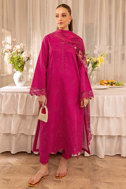 Fuchsia embroidered Pakistani 3-piece suit for women