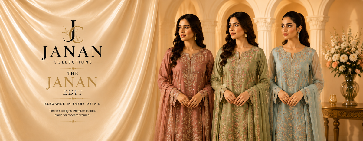 Janan Collections Pakistani embroidered suits