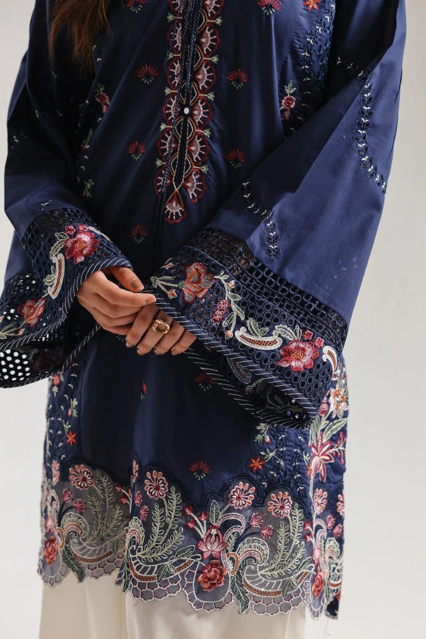 Navy Blue Embroidered Pakistani Suit
