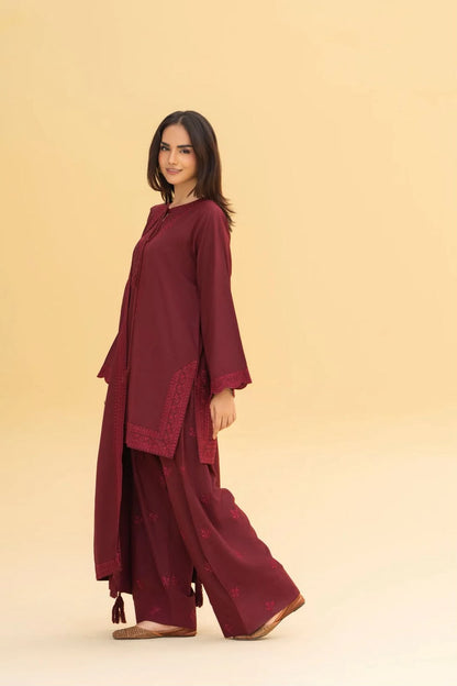 Maroon Embroidered Salwar Kameez Suit Set